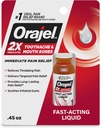 Orajel 2Xの薬用歯痛及び口の傷の液体、0.45のflのoz