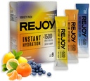 Rejoy – 電解質パウダーパケット, 9 スティック – 水分補給ドリンクミックスサプリメント – 砂糖無料, ケトとパルオフレンドリー, 完全菜食主義者の, 非GMO, 簡単なオープンシングルサービングスティック (バラエティパック)