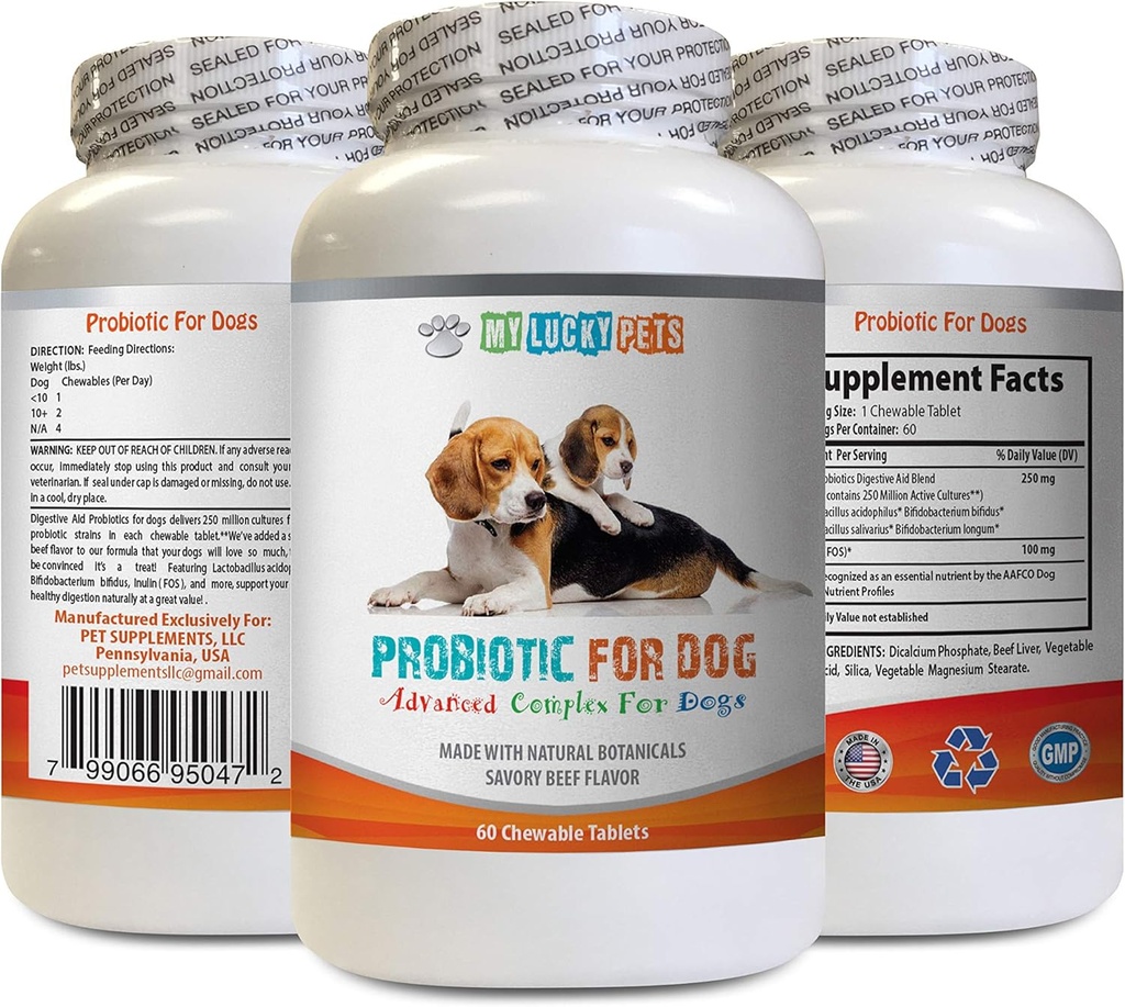 犬のためのプロバイオティクスの救済 - 犬のPROBIOTICS - 悪い呼吸とガス溶液を渡す - 経口健康 - 犬の酸性凍結 - 1ボトル(60の御馳走)