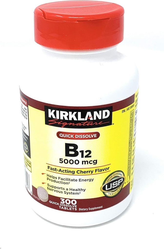 Kirklandの署名の速い分解B-12 5000のmcg、300のタブレット