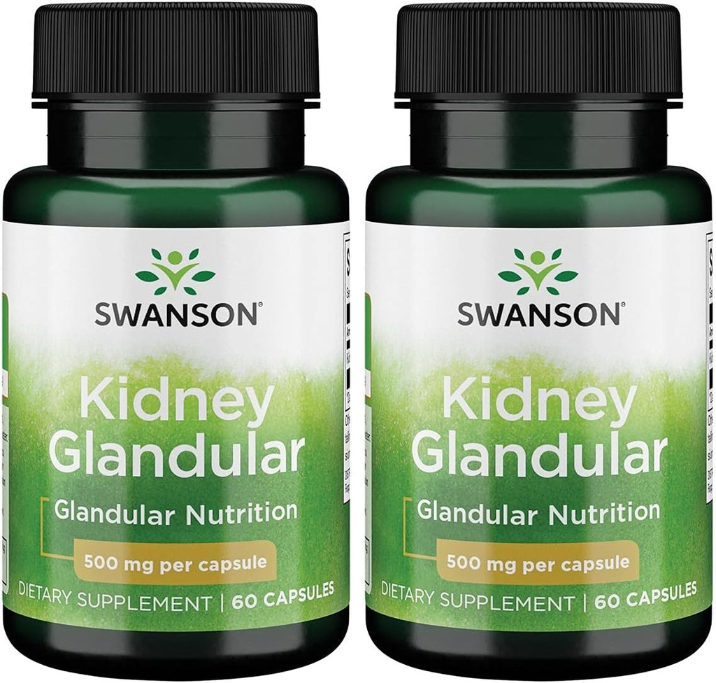 Swansonの腎臓のGlandular 500のmg 60の帽子2のパック