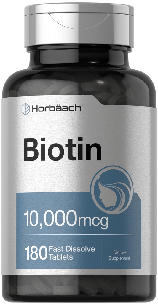 ホバハチ ビオチン 10000mcg | 180 速い分解錠 | 女性・男性向け | 美容サプリメント | ベジタリアン・非GMO・グルテンフリー