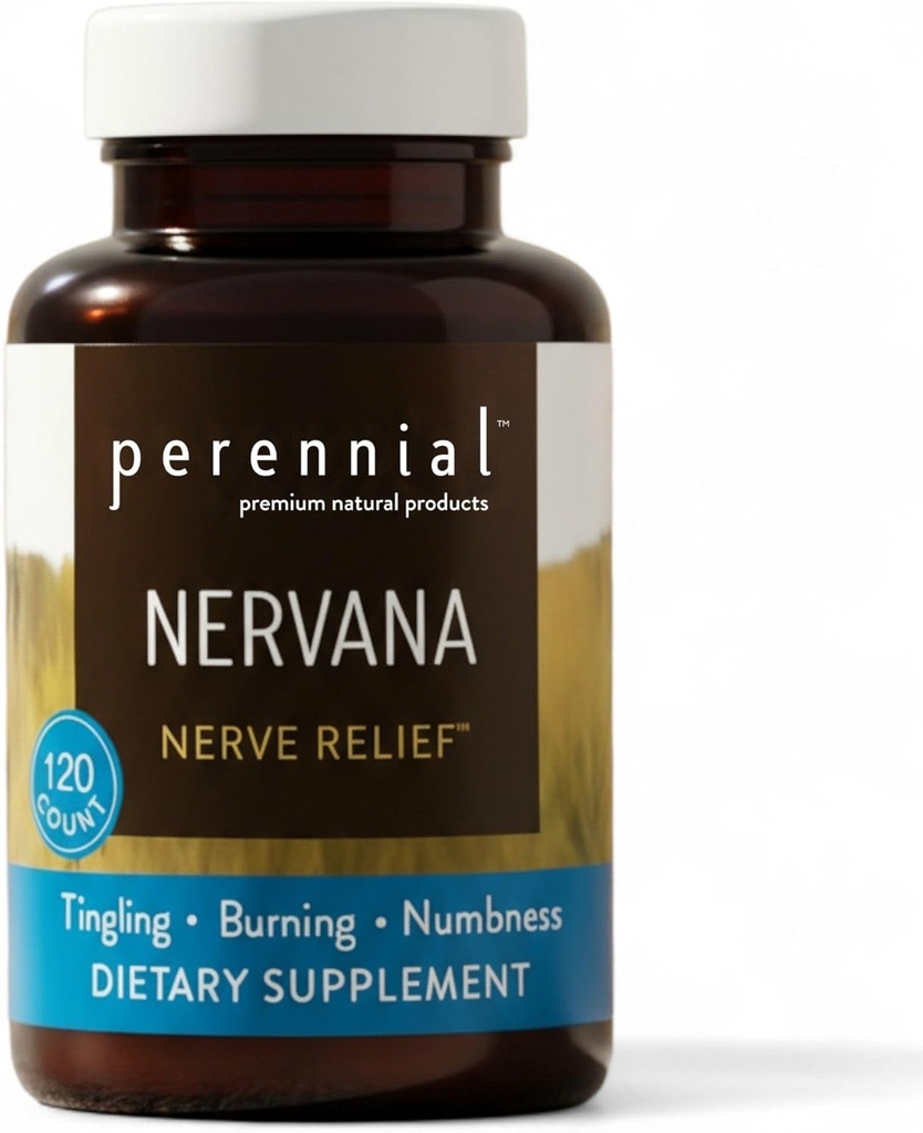 Perennial Nervana – Herbal Nerve Support & Mood Balance Formula | Plant-Based Blend with Lavender, Passionflower, Corydalis, Lobelia & Prickly Ash Bark | 120 Vegetarian Capsules | 40-Day Supply