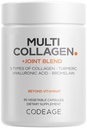 Codeage の多コラーゲン蛋白質 + 接合箇所のブレンドの補足、Hyaluronic の酸、Bromelain、Turmeric、ジンジャー、Boswellia、Astaxanthin - 加水分解された牛のコラーゲン - 5 コラーゲンのタイプ非 GMO - 90 のカプセル
