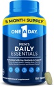 One A Day Men’s Multivitamin Daily Essentials, Multivitamin for Men Tablet, Supports Healthy Muscle Function, Physical Energy, and Immune Health with Vitamin B12, Vitamin C, and Zinc, 150 Count