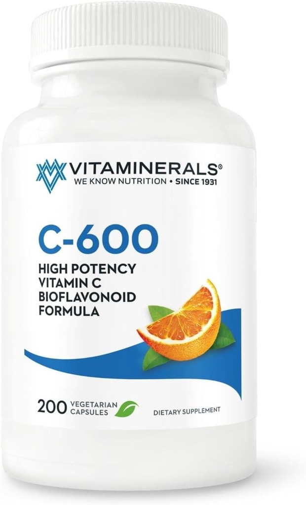 ビタミンC-600®抗酸化剤サポート600mgビタミンC、バイオフラバノイド - 200ベジギーキャップ