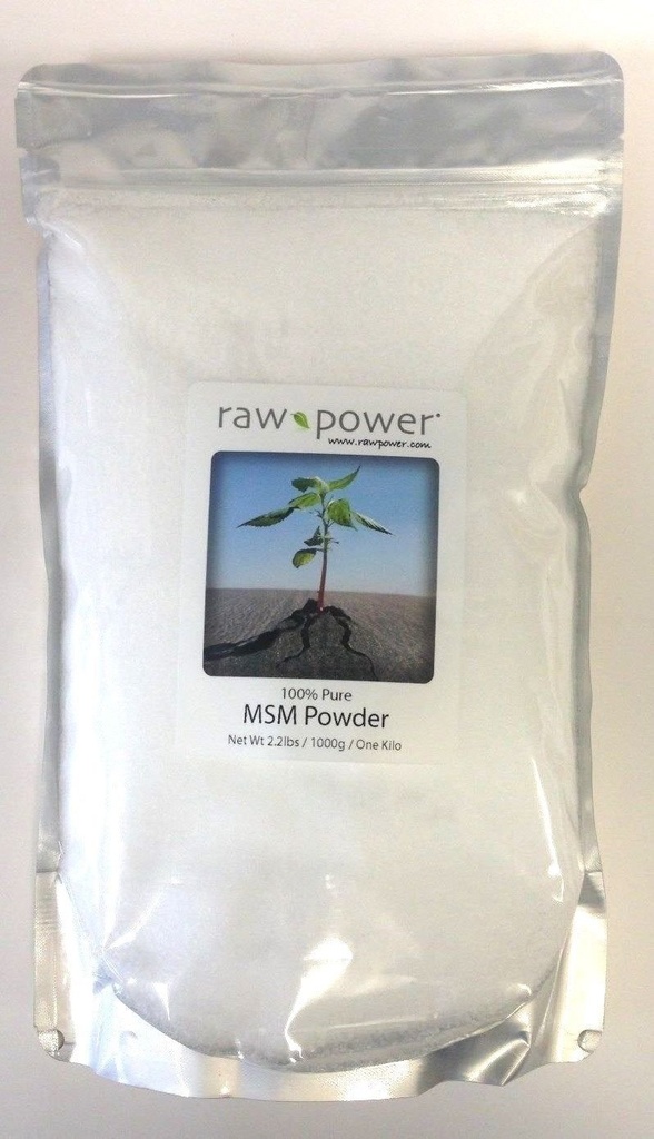 未加工力MSMの粉、100%の純粋、(米国でなされる1キロ/2.2lbs/1000g)