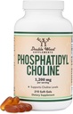 Phosphatidylcholine 1,200mg – 210 Softgels – ヒマワリとソイレシチン(コリンサプリメント)の強化バージョン - 非GMOとグルテンフリー、ダブルウッドによる脳の健康をサポート