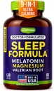 大人のための9-in-1 Melatoninの睡眠援助 - 米国は、睡眠のためのMelatonin 5mgおよび108mgのマグネシウムとテストされる実験室- TRAACS、Ashwagandha、Valeianの根、GABA、5HTPの草の睡眠の補足、Vegan、60の帽子--------------------------------------------------------------------------------------------------------------------------------------------------------------------------------------------