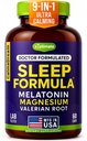 大人のための9-in-1 Melatoninの睡眠援助 - 米国は、睡眠のためのMelatonin 5mgおよび108mgのマグネシウムとテストされる実験室- TRAACS、Ashwagandha、Valeianの根、GABA、5HTPの草の睡眠の補足、Vegan、60の帽子--------------------------------------------------------------------------------------------------------------------------------------------------------------------------------------------