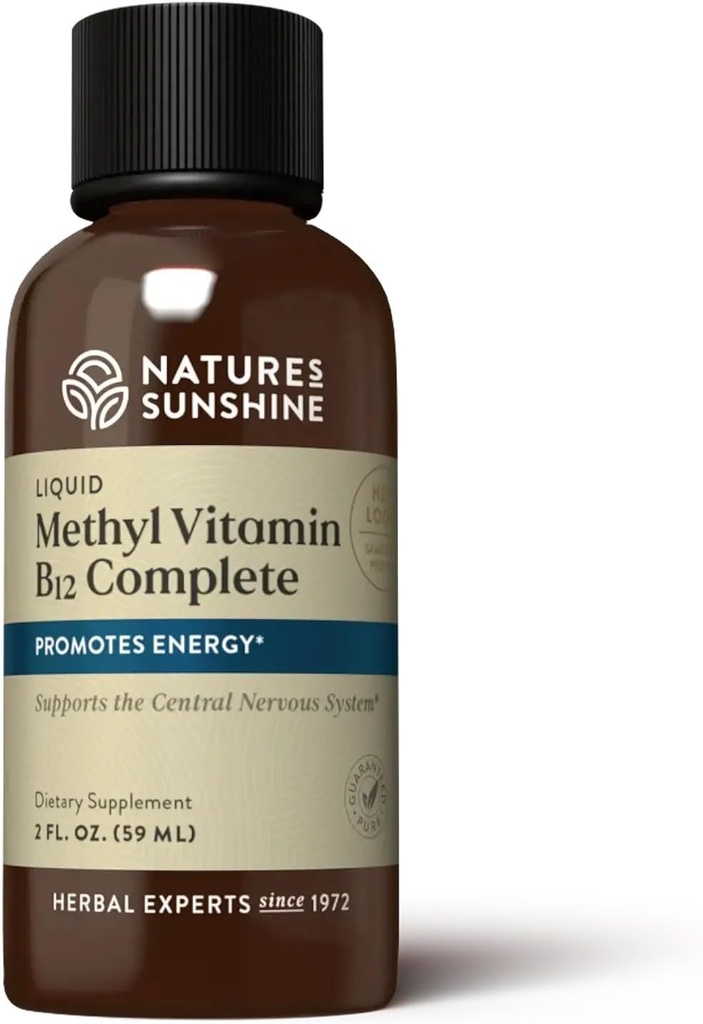 Nature's Sunshine Methyl B-12 Complete, Liquid, 2 fl. oz. | Promotes Energy, Contributes to Nervous System Function, Supports the Immune System, and Provides 1,000 mcg Vitamin B12 per Serving