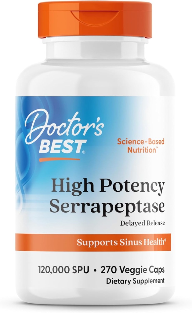 医師の最高の高効力セラピターゼ, Sinus Healthをサポート, Non-GMO, ビーガン270 Veggieキャップ