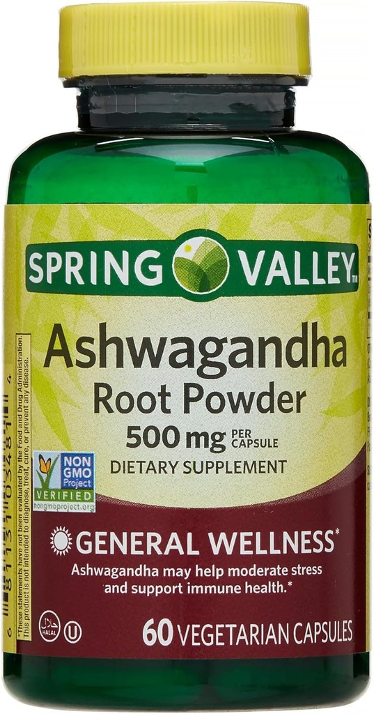 IKJ Ashwagandhaの根の粉の一般ウェルネスの食事療法の補足のベジタリアンのカプセル、500のmg、60の計算