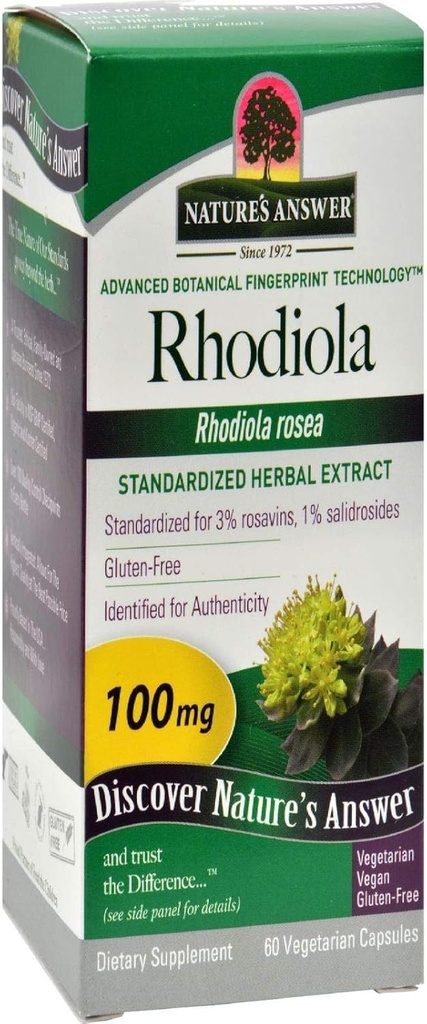 Nature's Answer Rhodiola Rootベジタリアンカプセル、60カウント
