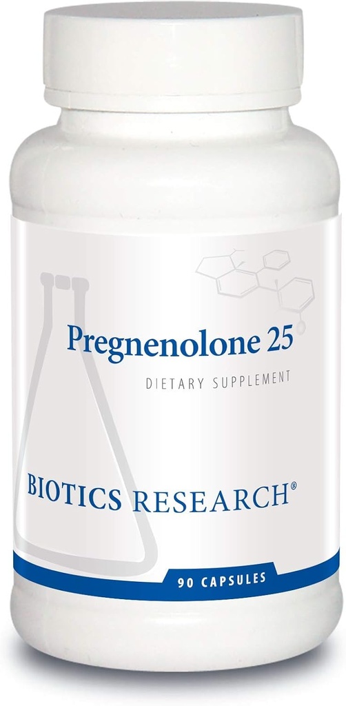 Bioticsの研究のPregnenolone 25-25のmg Pregnenoloneサポート、記憶及びホルモンのバランス、ホルモンのPrecursorか親ホルモン。 90カプセル