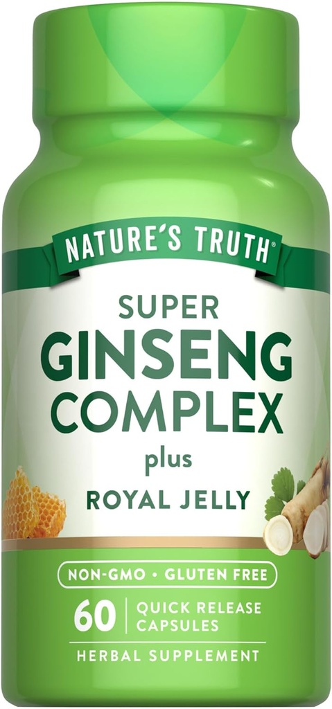 Nature's Truth Super Ginseng Complex | 60 Capsules | with Royal Jelly | Non-GMO & Gluten Free Supplement