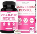 女性のためのMyo-Inositol&D-Chiroイノシトールサプリメント(120カプセル、理想的な40:1の比率のミオイノシトール)女性のためのホルモンバランス - サードパーティテスト、ビーガンセーフ&米国 - 120カウント
