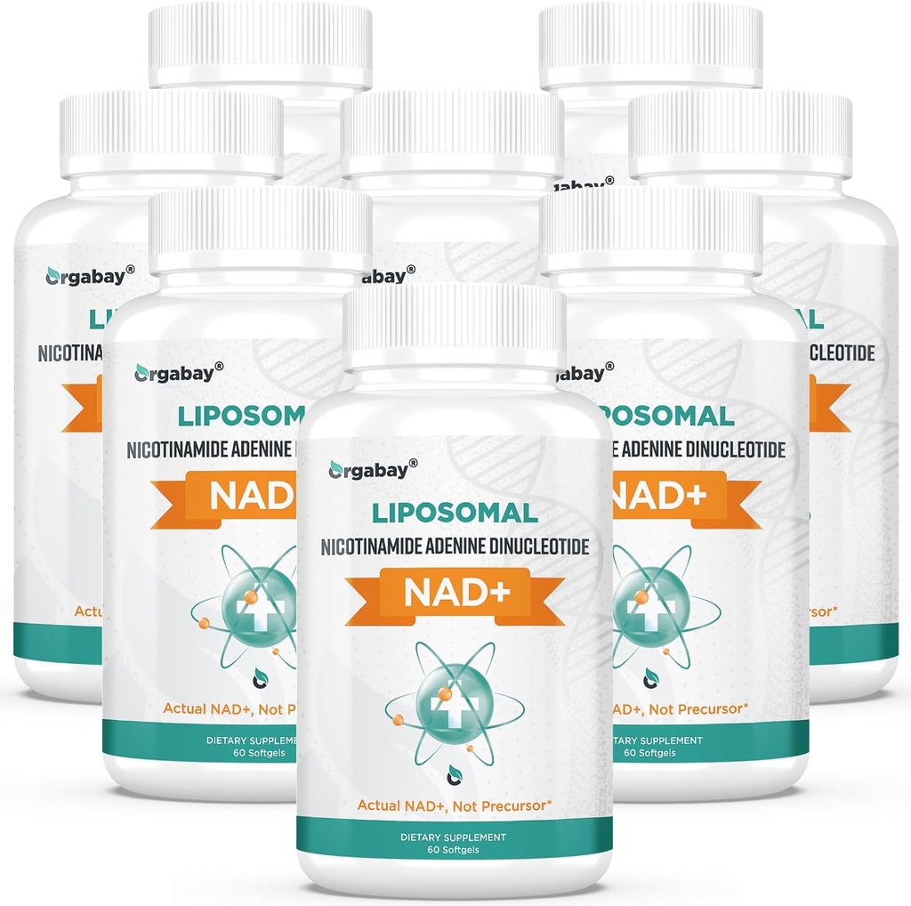 オルガベイ・リポソーム NAD+ サプリメント500mg、高吸収、TMG 250mg、実際のNAD +とブーストNAD +、ニコチンアミドリボシド、サポートセルラーエネルギー、健康な老化  480Softgels