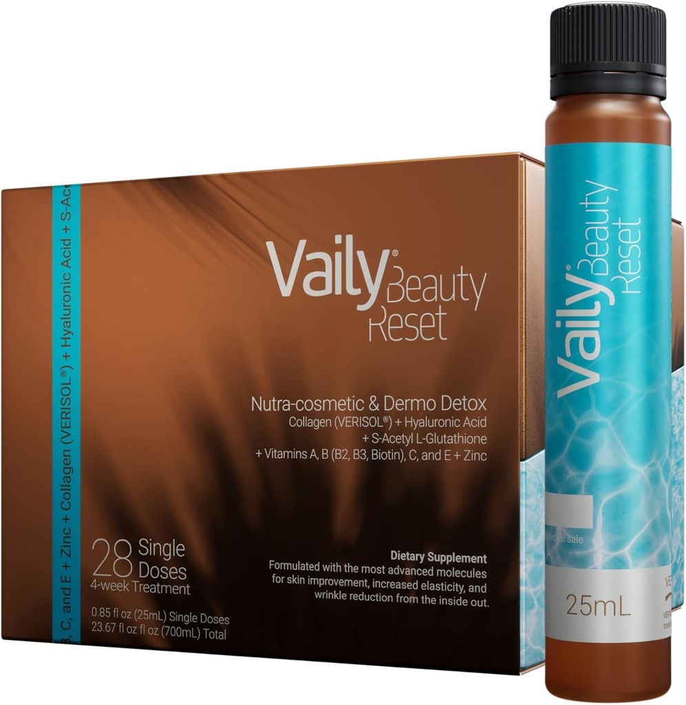 Dermo-Detoxのための美のリセット - ヒアルロン酸、L-グルタチオン、ビオチン、ビタミンおよび皮膚の亜鉛と女性&男性のための液体コラーゲンサプリメントドリンク - 23.67 Fl oz