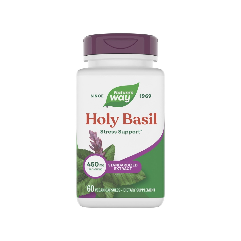 Nature's Way Holy Basil Premium Extract, ストレスサポート*, 適応性ハーブ*, サービングあたり450 mg, 60 ビーガンカプセル (パッケージ 5 月 Vary)