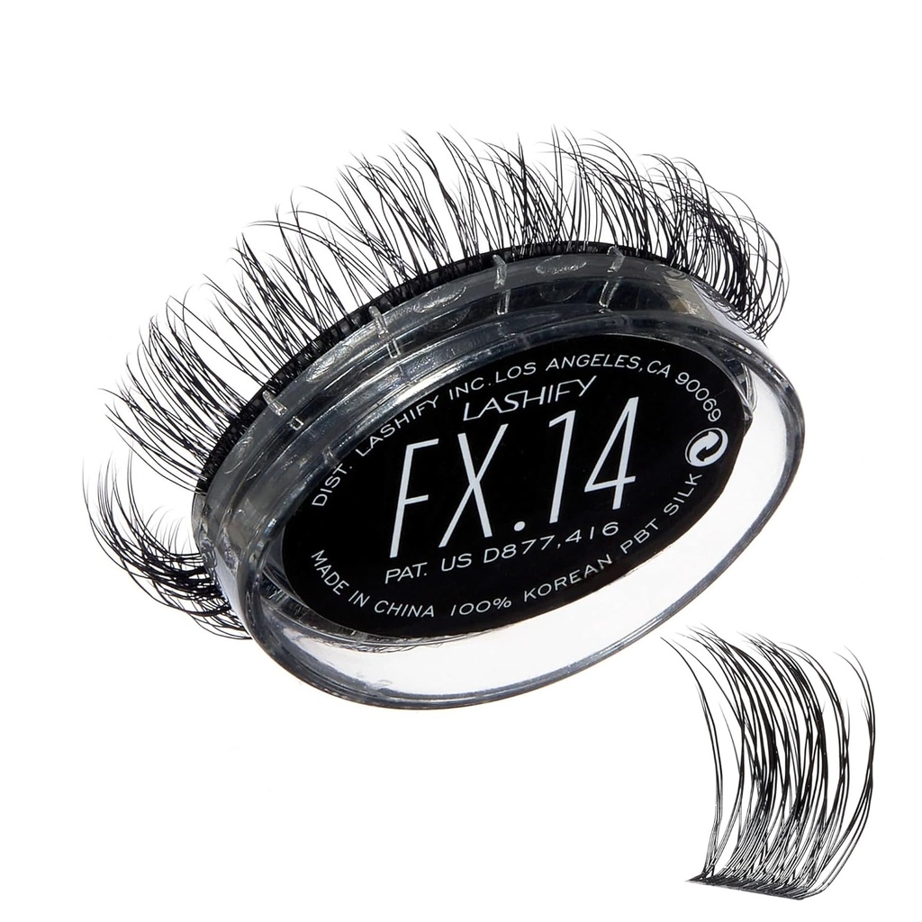 Lashify Fluffy FX 14mm Gossamer DIY Eyelash Extensions Refill, ほとんどの Curliest と Fluttery 外観, ブラック, 簡単な偽のラッシュ