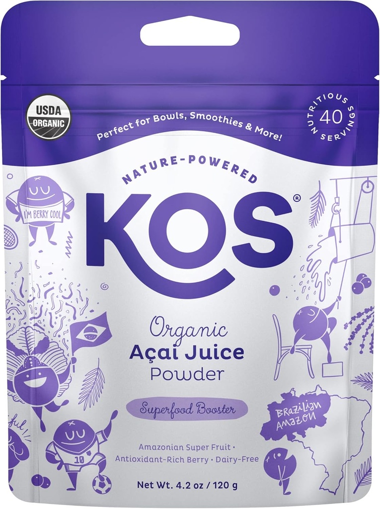 KOSのUSDAの有機性Acaiの粉、Unsweetenedのスーパーフード-Smoothiesおよびボールのための自然な酸化防止剤、Acaiの果実-ポリフェノールの豊富な、グルテンフリー、非GMOの気候の友好的なressealable袋、40のサービング