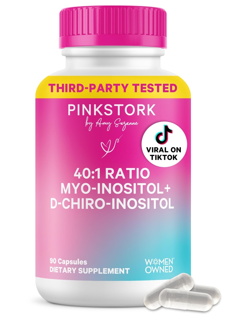 女性のためのピンクストークイノシトールサプリメント – 40:1 Myo-Inositol & D-Chiro Inositol – ホルモンバランス, 豊饒 & Ovarian サポート – サイクルレギュレーション & メタボリックウェルネス, 30 サービング