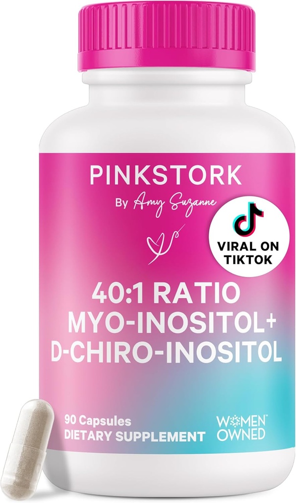 女性のためのピンクストークイノシトールサプリメント – 40:1 Myo-Inositol & D-Chiro Inositol – ホルモンバランス, 豊饒 & Ovarian サポート – サイクルレギュレーション & メタボリックウェルネス, 30 サービング