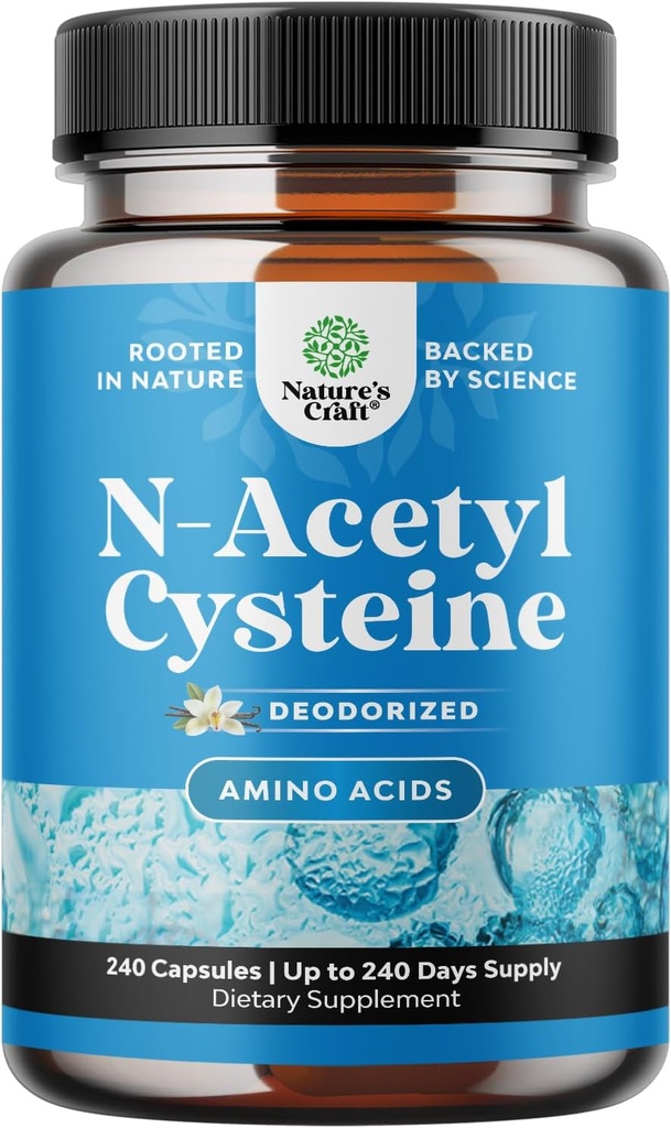 NACサプリメントN-アセチルシステイン600mg - ビーガン高吸収非Smelly NAC 600mgカプセルグルタチオンプレカイザー肝臓用デトックス&修理プラス肺健康と免疫サポート(240ct)