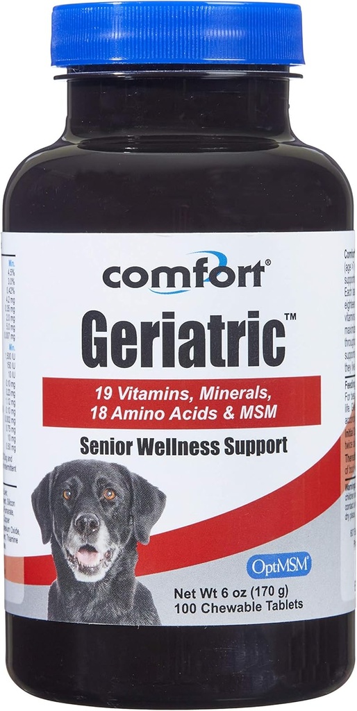 犬、100の計算のためのCOMFORTのGeriatricの補足は、MSM、Superoxide Dismutase、Ester-C、19のビタミンおよび鉱物及び米国でなされる18アミノ酸を、含んでいます