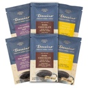 Teeccino Prebiotic SuperBoost™ Herbal Coffee Sampler - 6 Trial-Size Packets - Dark Chocolate, Mango Lemon Balm, Macadamia Nut - Prebiotic, Caffeine-Free, Ground Coffee Alternatives for Good Gut Health