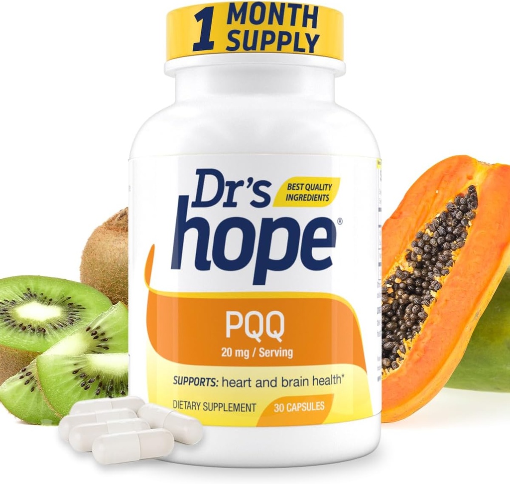Dr's Hope Pyrroloquinoline Quinone Supplement 20 mg - 筋肉機能、エネルギー生産と長寿のために - グルテンフリー - 30ビーガンカプセル - 1ヶ月の供給を促進します