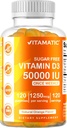 Vitamatic砂糖の自由なビタミンD3 50,000 IU週の補足- 120のペクチンによって基づくグミー-骨、歯および免疫サポートのためのビタミンDのカプセル(50000 IU)