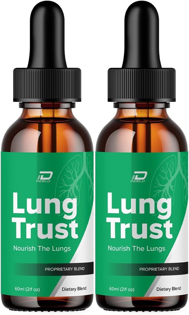 Lung Trust Liquid Supplement、Lung Trust Drops、Lung Trust Advanced Formula Drops - 最大強度、LungTrust Dropsサポートレビュー(2パック - 2ヶ月の供給)