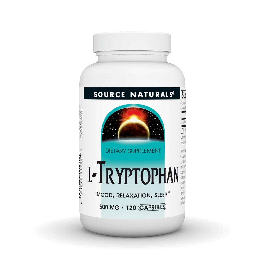 ソースナチュラルL-Tryptophan、気分、リラックス、眠り*、500mg - 120カプセル