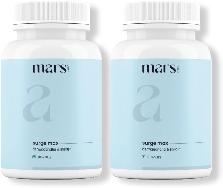 マルス・サージマックス・ナチュラルカプセルとシラジット&セーフ・ムスリ | エネルギー・強度・免疫 | アクティブ・ライフスタイル | 120 カプセル | 2 パック