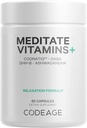 Codeage Meditate Vitamins + サプリメント - CognatiQ、DHH-B、GABA、Ashwagandha、有機マッシュルーム、ブルーベリー - BDNF脳の丸薬とNeuroprotein - ビーガン、非GMO、グルテンフリー - 60カプセル
