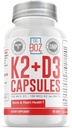 Dr. Boz - K2 + D3カプセル、66サービング - BioPerineとビタミンD3 K2サプリメント - Bone& Heart Health - 吸収性を高めました - 品質検査 - 米国製 - 5000iu(D3) - 400iu(K2) - セルフケア