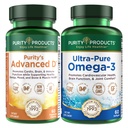 純度プロダクトKIT - Dr. Cannellの高度D + Omega-3の高度Dからの超純粋な魚油はビタミンD、ビタミンK2、亜鉛、マグネシウムのクエン酸塩、ほう素およびタウリンと詰められます