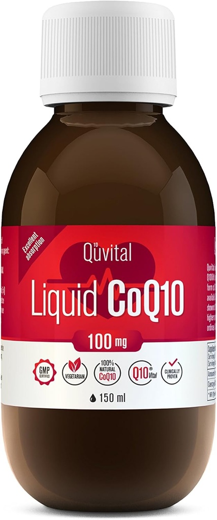 Q10Vital CoQ10 100 mgの液体 優秀な吸収– 9回までよりよい吸収 | 中心の健康、エネルギー生産、反老化および皮の健康のための強い酸化防止剤 | 砂糖なし | Appleの味