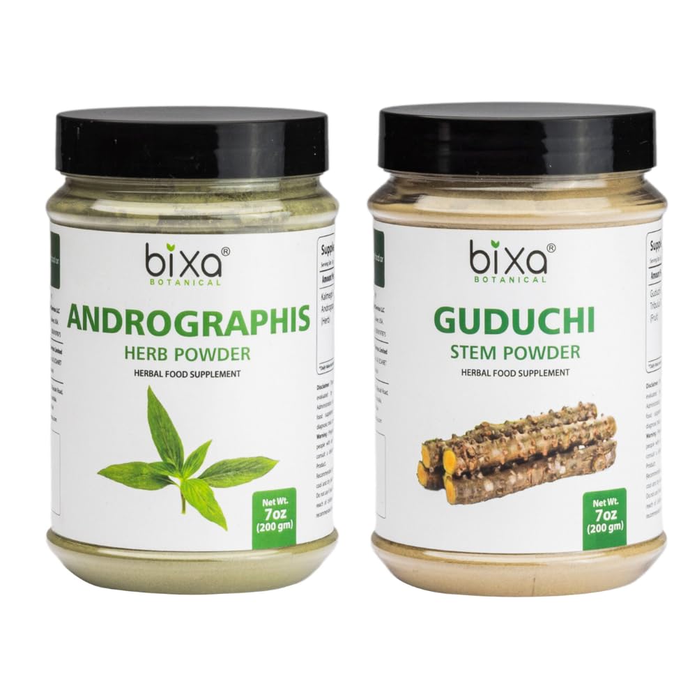 bixa BOTANICAL サポート 肝臓のウェルネス | Andrographis + Guduchiパウダー | バンドル | 100%ナチュラルハーブサプリメント