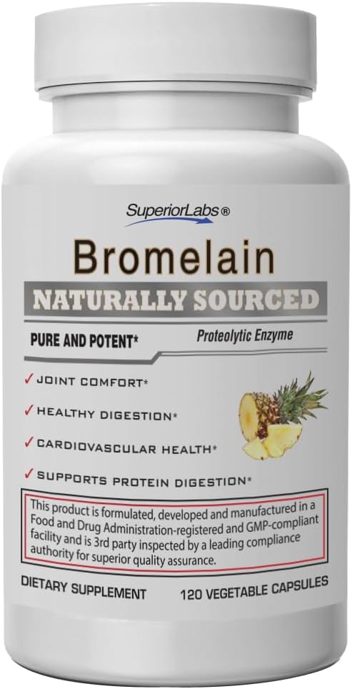優秀な実験室のBromelain 500mg – 2400 GDU/Gram非GMOのパイナップル酵素、植物ベースの消化器系サポートは、共同慰め及びティッシュの健康を促進します– 120のベジーキャップ