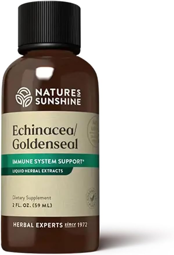 ネイチャーズ・サンシャイン・エキナセアとゴールデン・シール・リキッド、2 fl. oz. | 免疫システムを強化し、免疫応答を強化し、季節変化の時における有益な