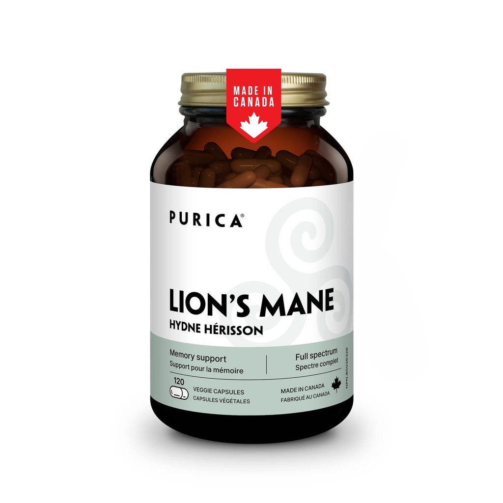 PURICA - ライオンのマネによって微粉にされるきのこ、120のビーガンは60日の供給をカプセルに入れます - 認知の健康を促進して下さい-非GMOおよびグルテンフリー-焦点および記憶サポート-脳の健康および改良された消化器