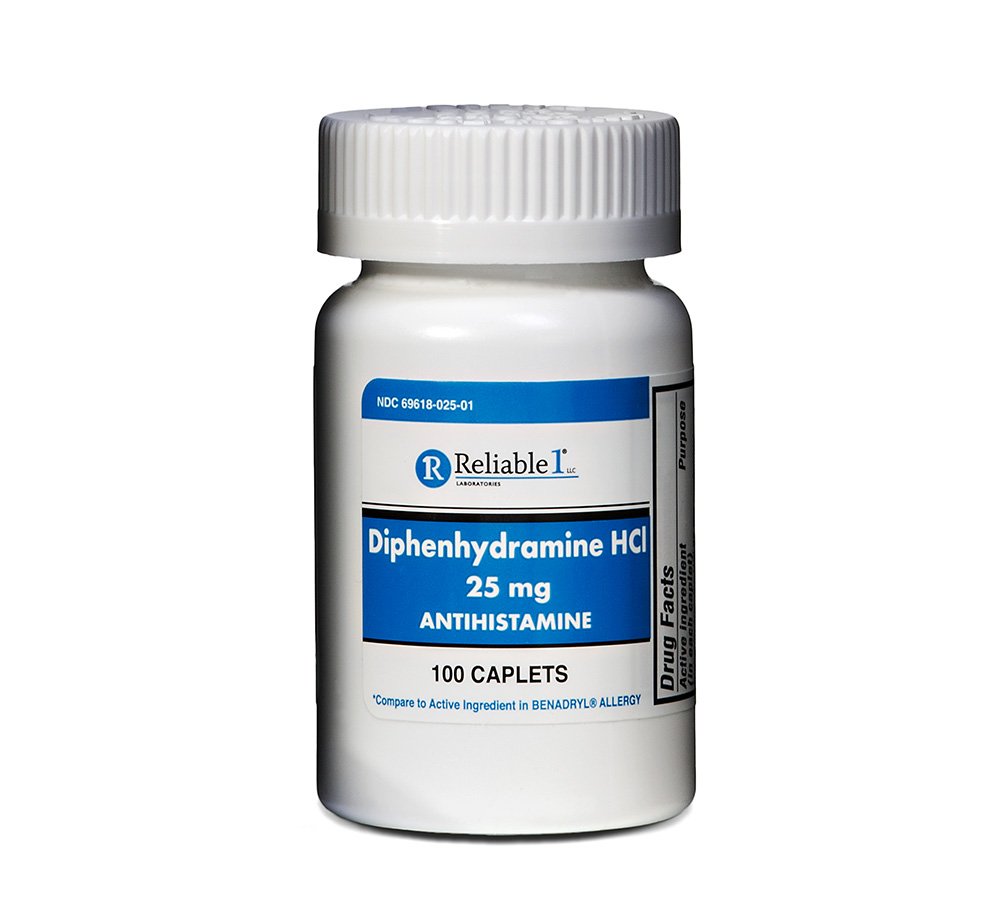 信頼できる1 Diphenhydramine HCI 25mgのAntihistamine 100の小冊子(1本のびん)