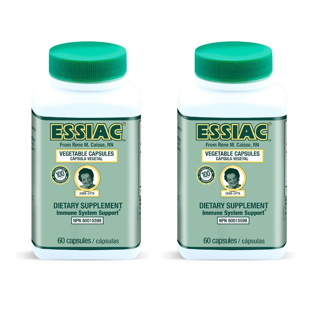 Essiacティーオールナチュラルハーブエキスカプセル - 60カプセル  全体的な健康と健康を促進するための強力な抗酸化ブレンド  1922年以来のオリジナルフォーミュラ