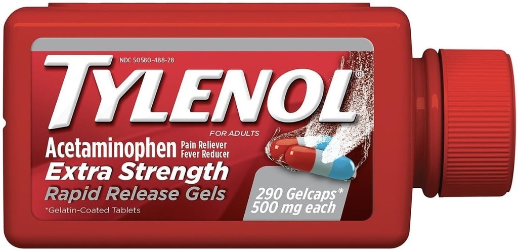 Tylenolの余分強さの急速な解放のゲル500のmg - 290のct。