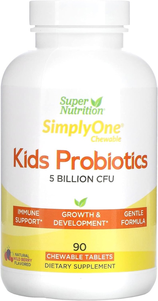 SuperNutrition Kidのプロバイオティクス、ワイルドベリー、5 Billion CFU、90 Chewableタブレット