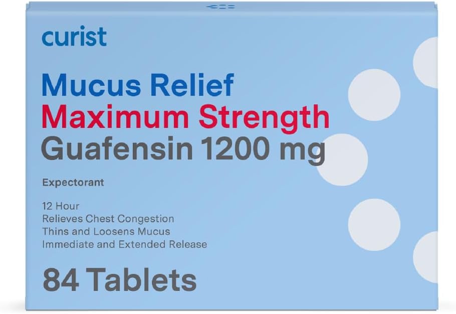 Curist Guaifenesin Mucusの救助1200のmgの最高の強さOTC - 84の計算の延長解放のタブレット - Mucusの明確な混雑(84の計算のタブレットのバルク パック)を減らして下さい