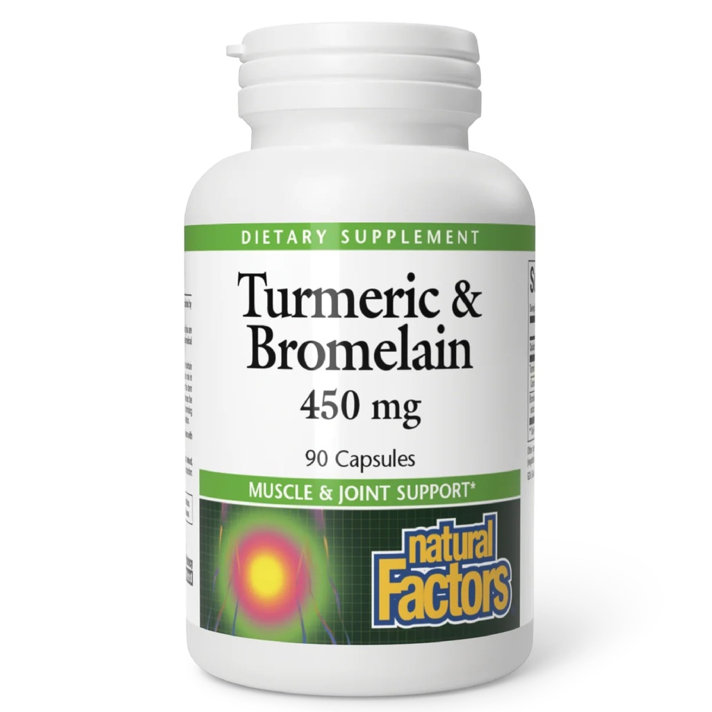 自然な要因、タービン及びBromelain 450のmg、筋肉および接合箇所サポート、90のカプセル